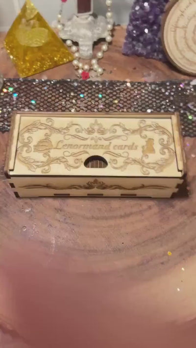 Wood Lenormand Card Meanings Board: Divination Altar Decor