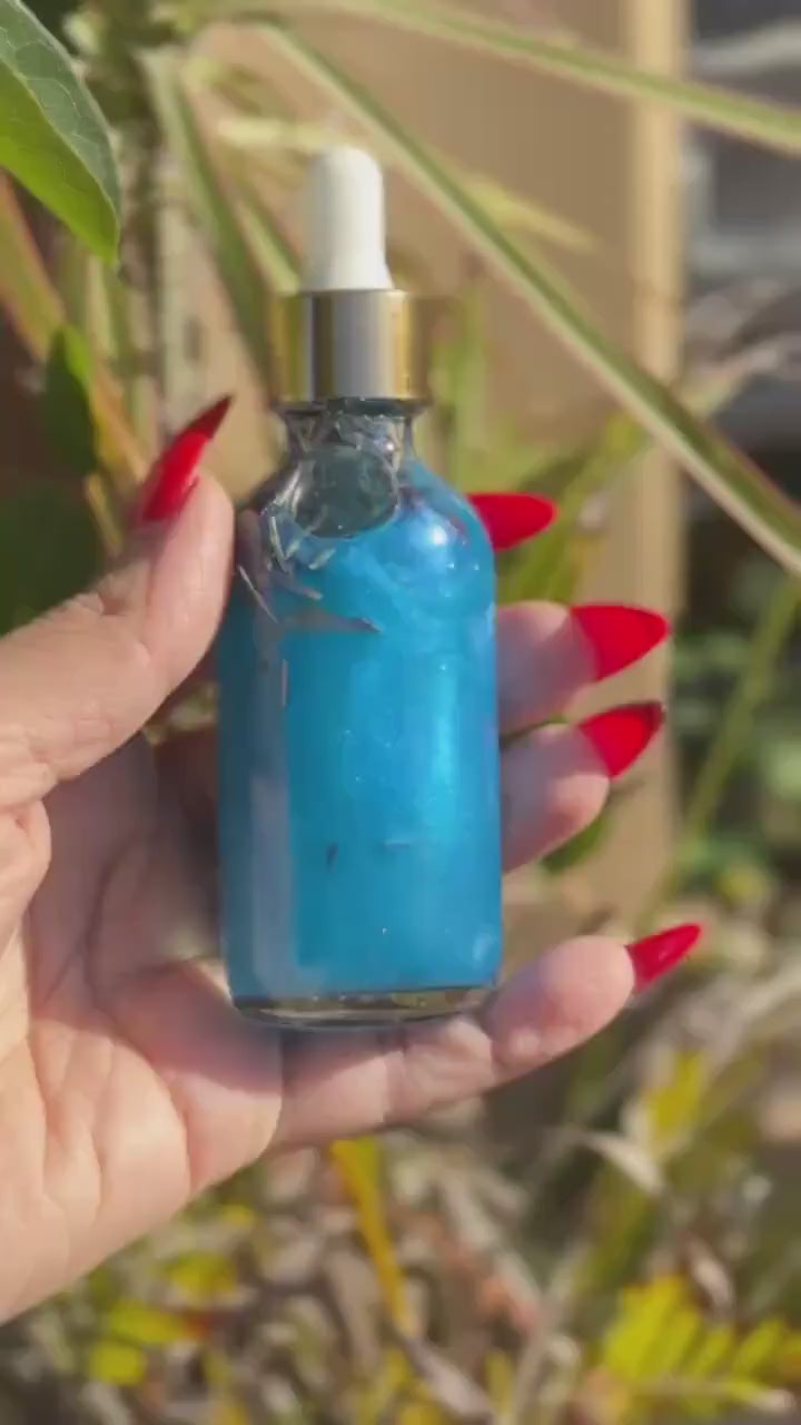 Evil Eye Protection Oil: Shimmering Blue Ritual Oil with Charm