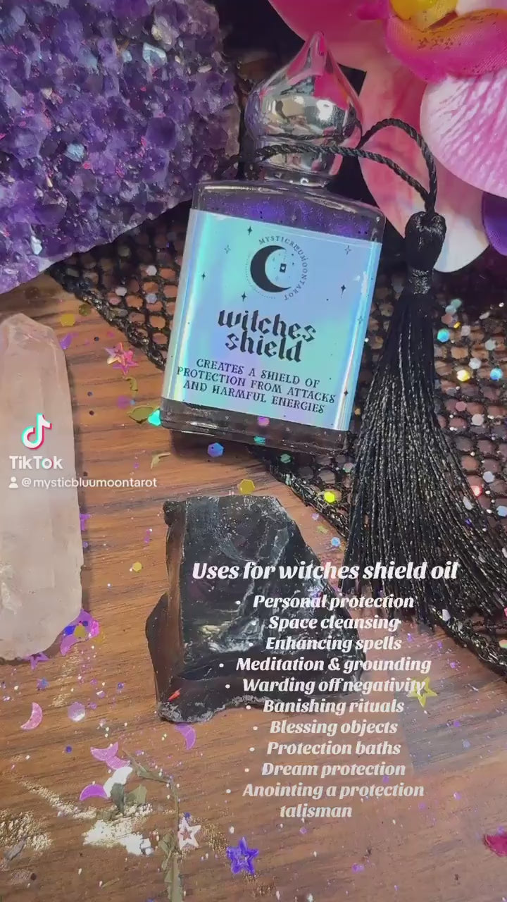 Witches Shield Oil Perfume for Rituals | Protection and Shielding with Magick Oils | Witchcraft Oil with  Intentions Spell