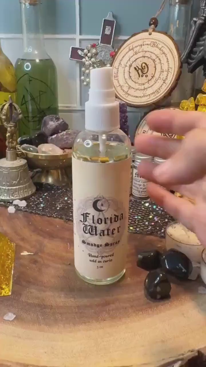Florida Water Smudge Spray: Cleansing Herbs, Negative Energy Protection (4oz)
