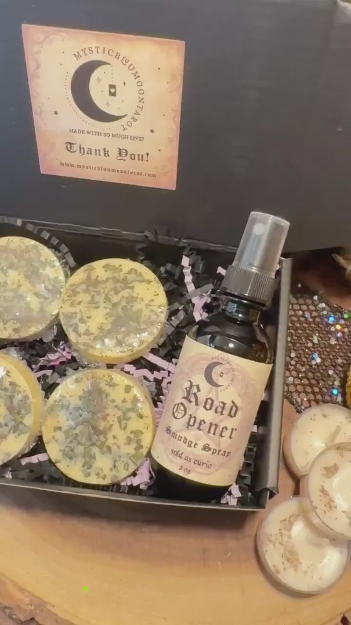 Road Opener Soap and Spray Gift Set | Unlock New Opportunities | Intention Infused Spell | Magic Smoke-Free Energy Clearing Duo | Witch Gift