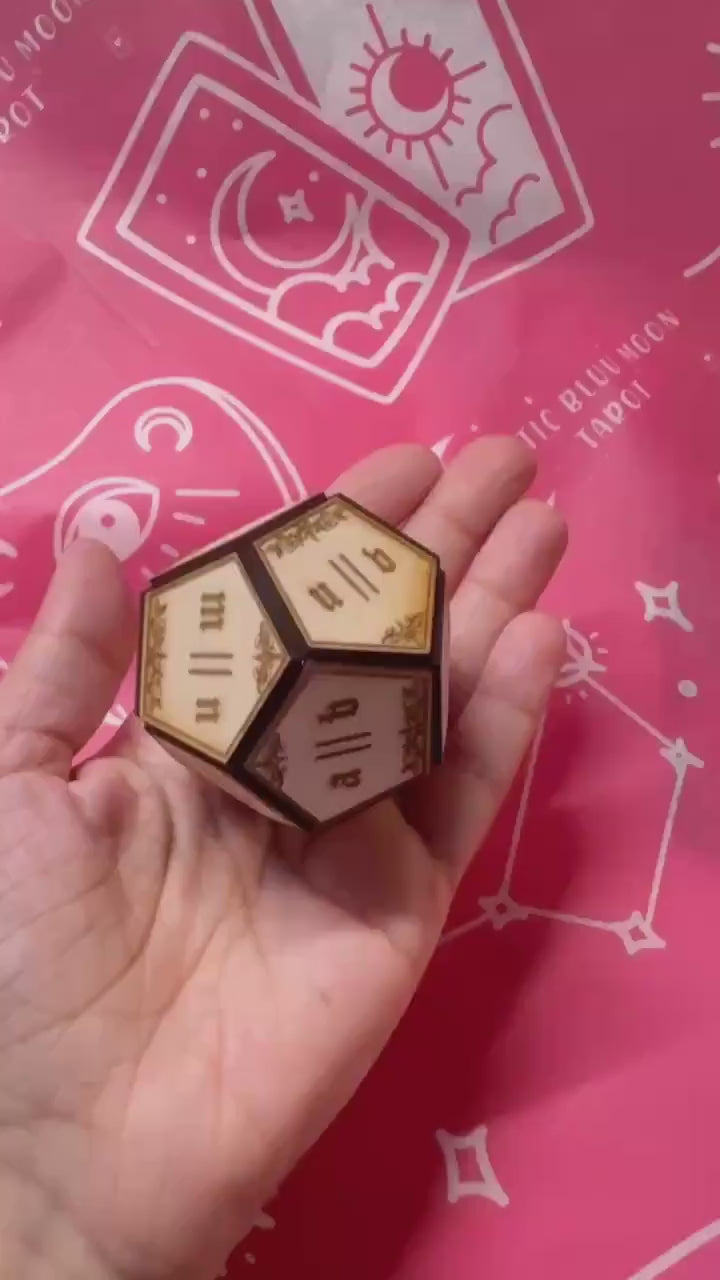 Wooden Alphabet Divination Die: Gothic Letter Spirit Communication Tool