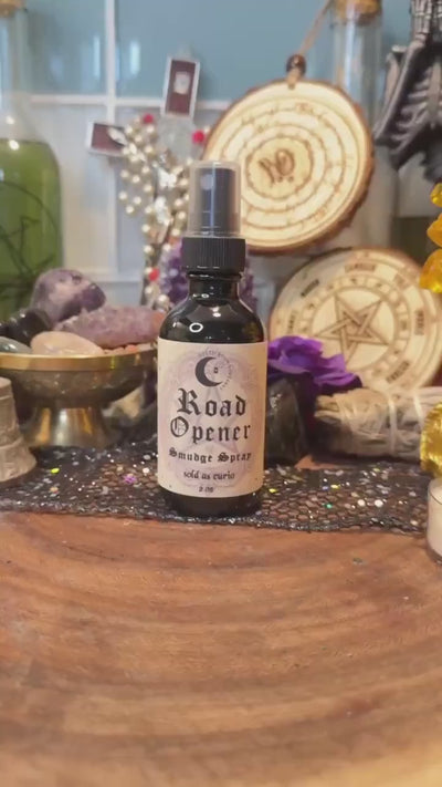 Road Opener Smudge Spray: Crystal & Herb Infused, 2oz
