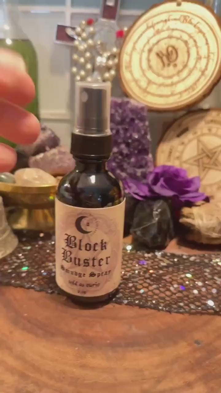 Block Buster Smudge Spray | Break Through Barriers | Intention Infused Spell | Smoke-Free Energy Clearing Spray | Witch Gift