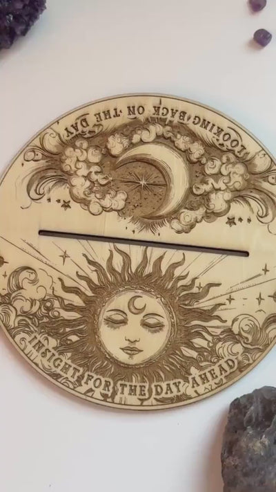 Tarot Card Display Stand | Card of the Day, Gift, Divination Decorative, 1 Oracle Card Didplay, Wood Engraved Altar Decoration