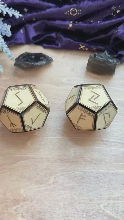 Runes Divination Dice Set: Fortune-Telling Spiritual Tool Oracle Die Hand Crafted