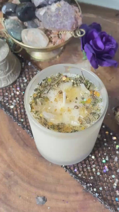 Abundance Candle - Attract Prosperity Wealth Miney - Charged Hoodoo Spell Candle -  Witchcraft Wicca - Spiritual Candle Ritual