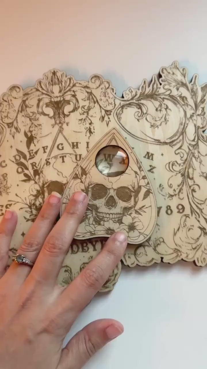 Skull Spirit Board: Laser-Engraved Ouija Divination Tool
