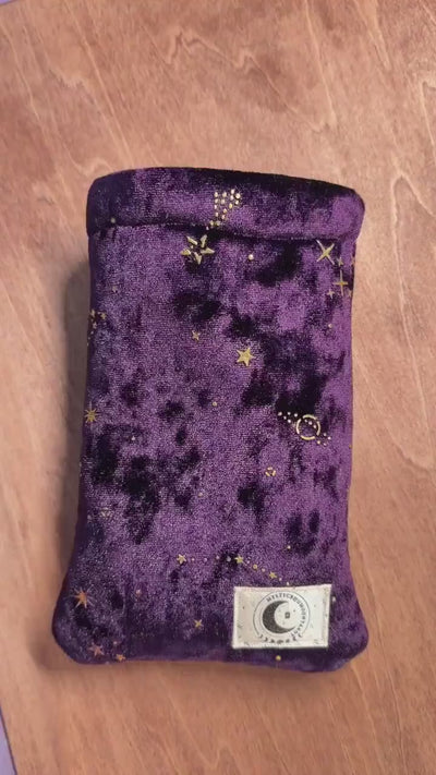 Tarot Deck Bag – Velvet Celestial Purple Mystic Card Storage Pouch
