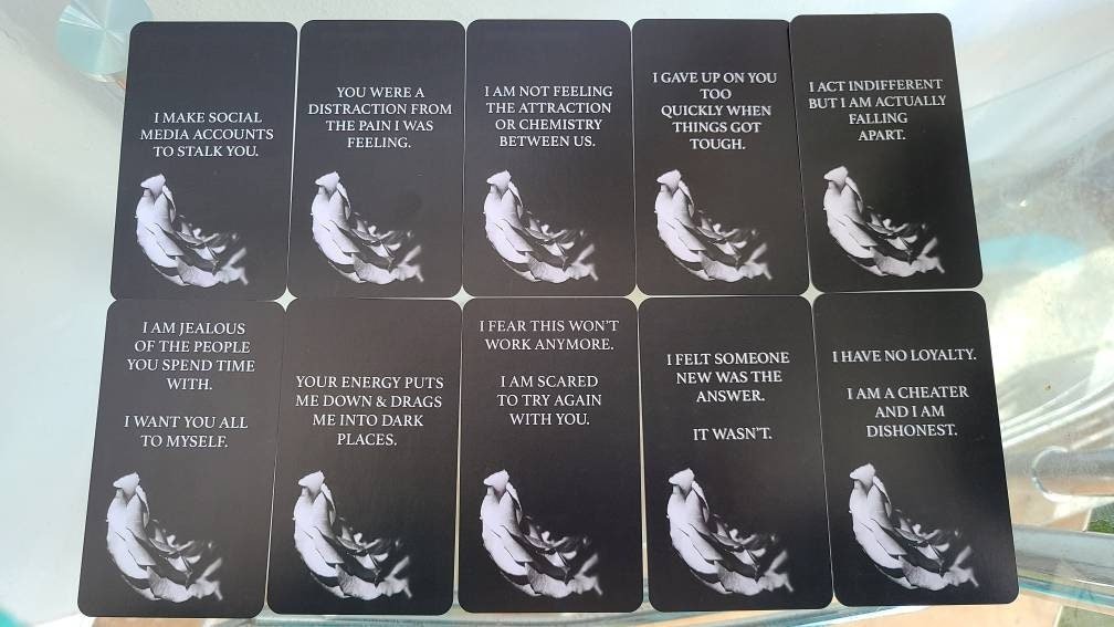 Dark Confessions 5 Oracle Deck Tarot Deck Twin Flame Deck Love Oracle Cards Mysticbluumoontarot - MysticBluuMoonTarot