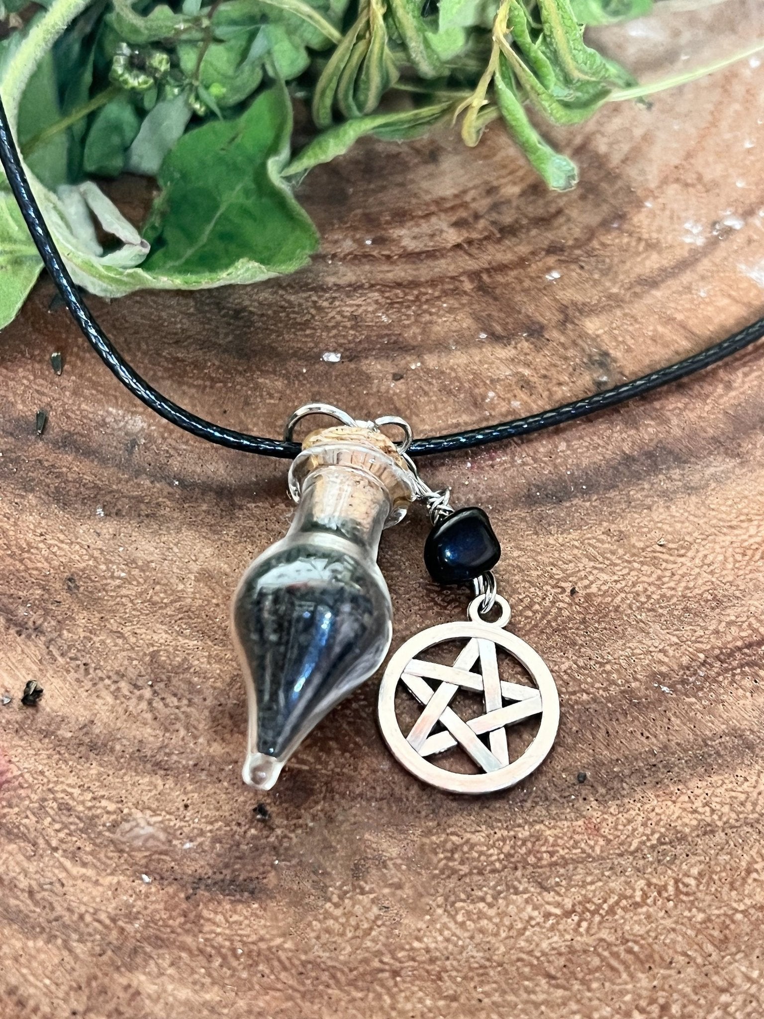 Obsidian Necklace with Crescent Moon Pendant – Mementomoridesignsnyc
