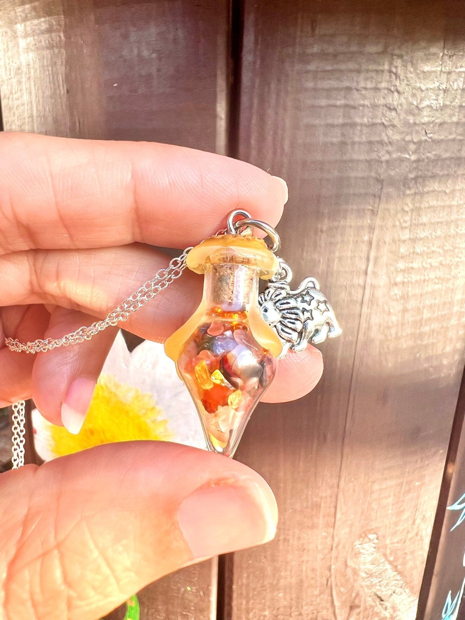 Zodiac Crystals Bottle Necklace | 12 Astrology Signs | Spiritual Neckl